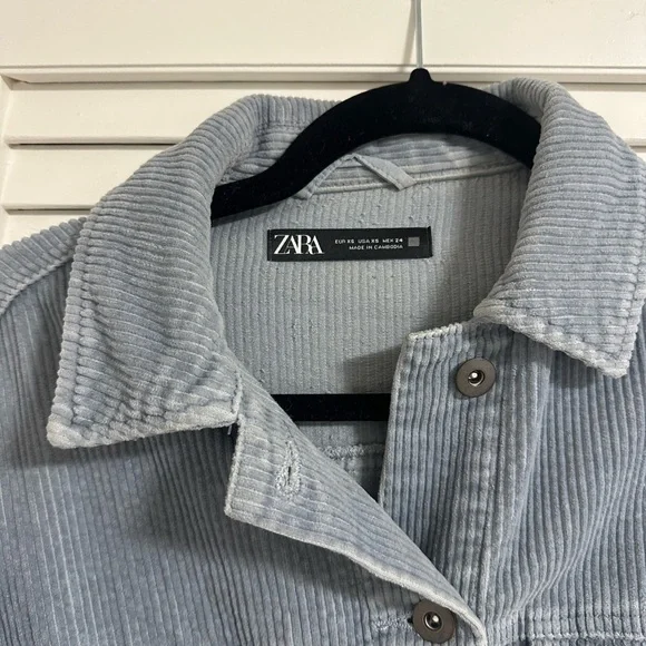 Zara Women's Corduroy Blue Shirt Jacket - Picture 3 of 7
